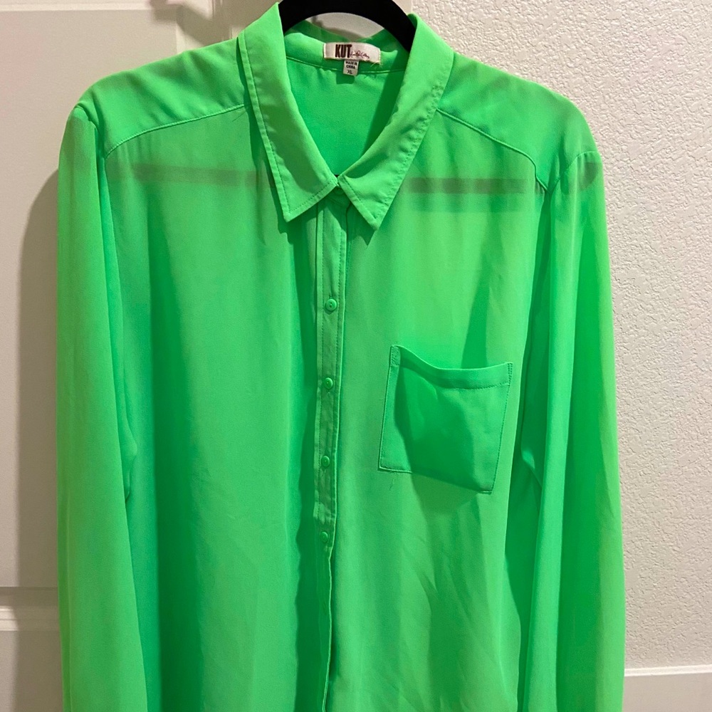 Neon Green Long sleeve blouse